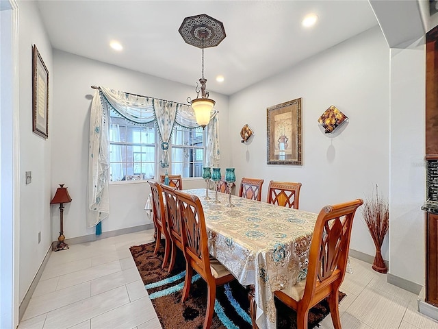 view of tiled dining room