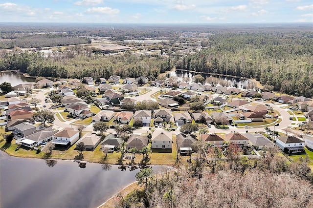 1633 Corner Meadow Cir, Orlando, FL 32820 - aerial overview of property's location featuring a heavily wooded area, a nearby body of water, and nearby suburban area