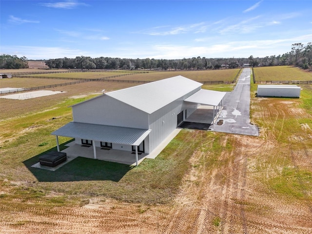 aerial view with a rural view