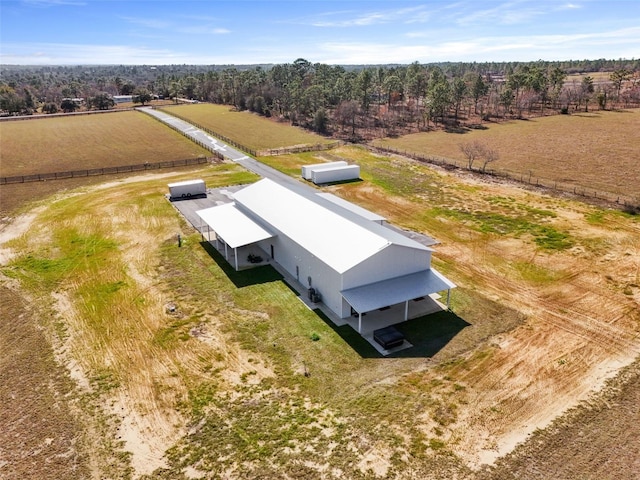 bird's eye view with a rural view