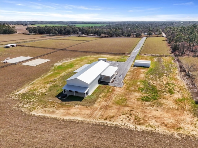 aerial view featuring a rural view