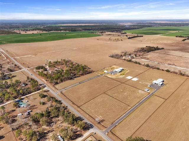 aerial view with a rural view