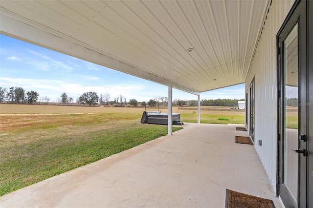 view of patio featuring a rural view