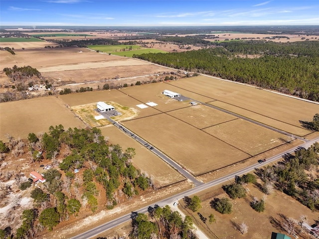 aerial view with a rural view