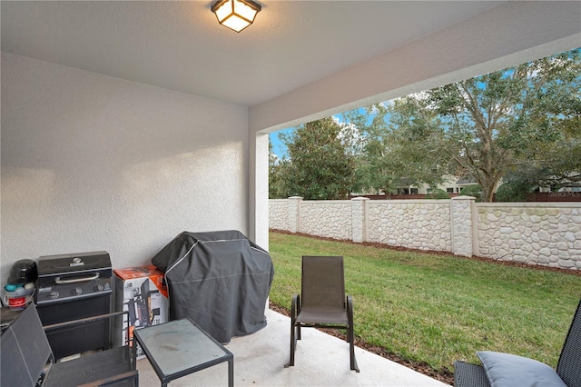 view of patio / terrace featuring area for grilling