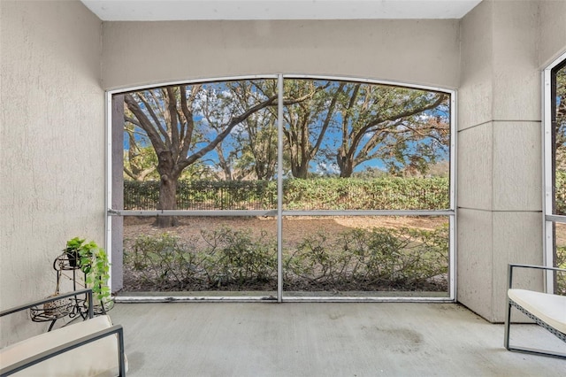 view of unfurnished sunroom