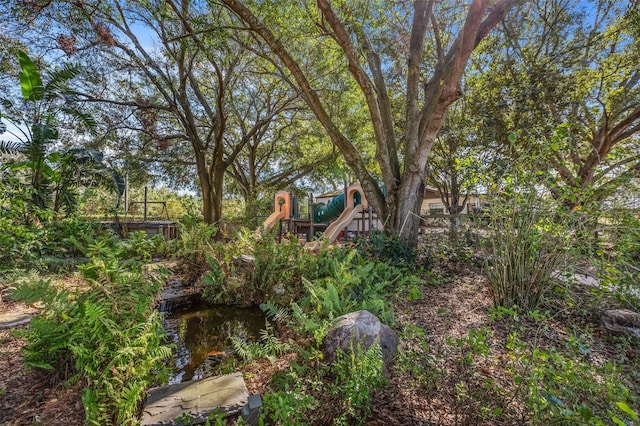 view of yard featuring a playground