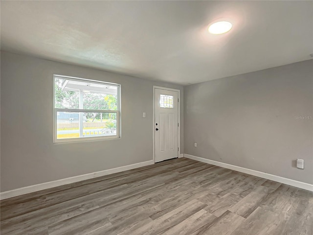 entrance foyer with light hardwood / wood-style flooring