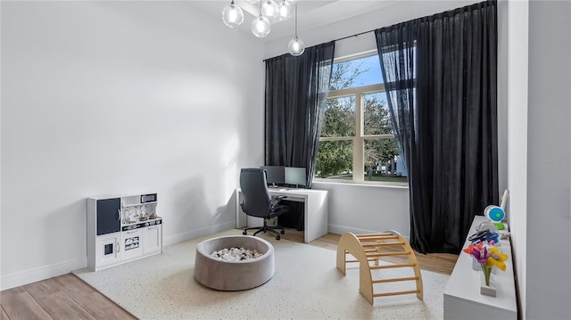 office featuring hardwood / wood-style flooring