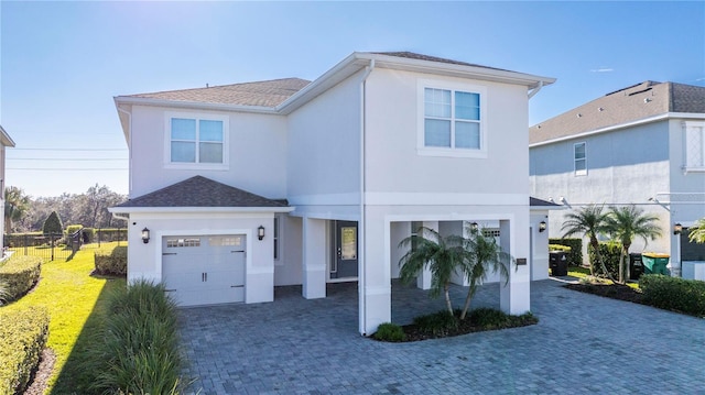 front of property featuring a garage