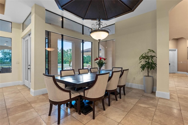 view of tiled dining area