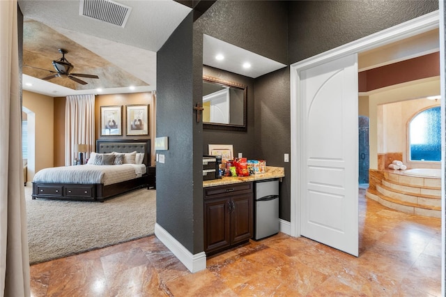 interior space with stainless steel refrigerator