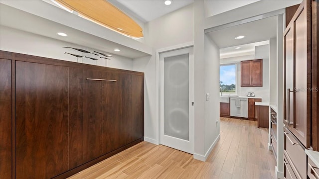 interior space featuring light wood-type flooring