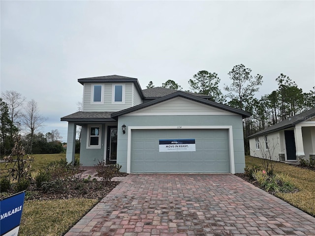 view of front of home featuring a garage