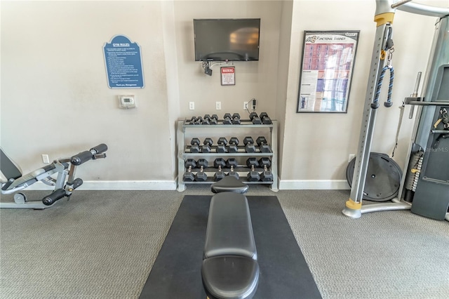 view of exercise area