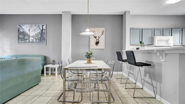 view of tiled dining area