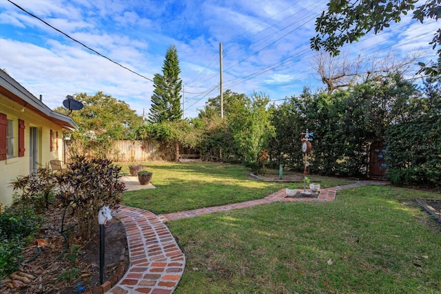 view of yard with a patio area