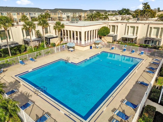 view of pool featuring a patio area