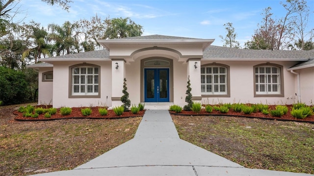 view of front facade with french doors