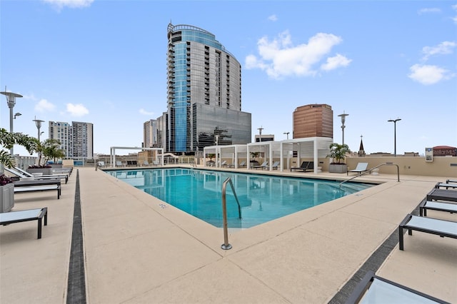 view of pool with a patio area