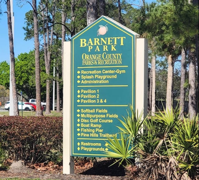 view of community sign