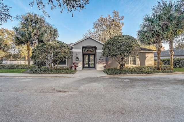 view of front of property featuring french doors