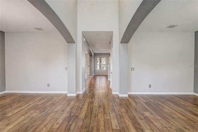 interior space with hardwood / wood-style floors