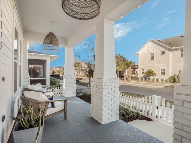 view of patio featuring covered porch