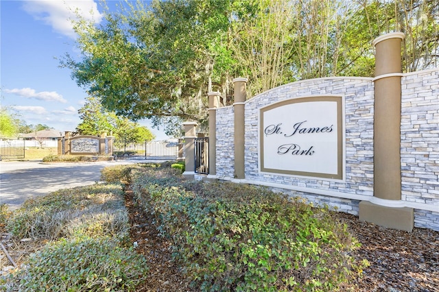 view of community sign