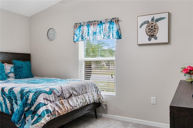 bedroom featuring carpet