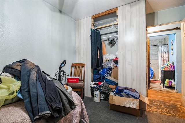 carpeted bedroom featuring a closet