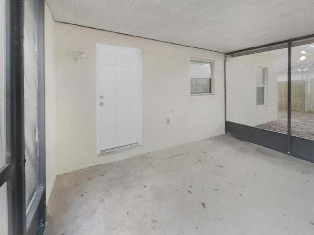 view of unfurnished sunroom