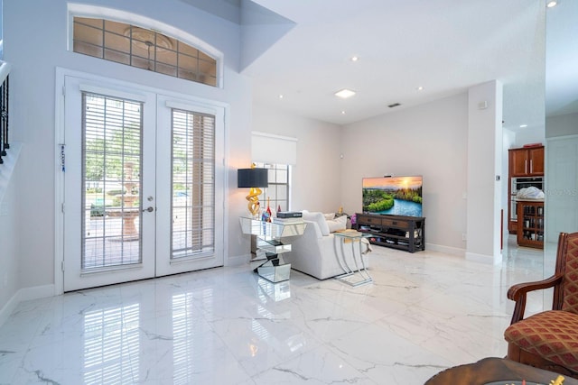 foyer with french doors