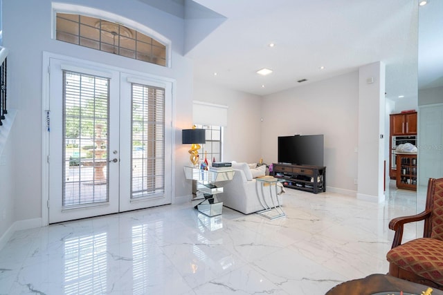 interior space with french doors