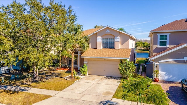 view of front of house with a garage