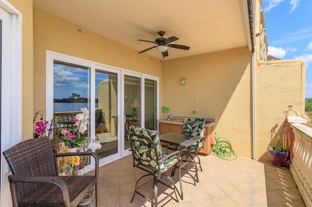 view of patio / terrace with ceiling fan