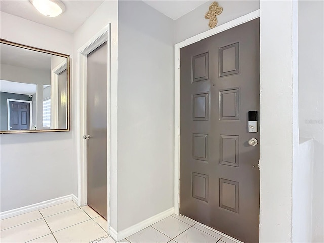 interior space featuring light tile patterned floors