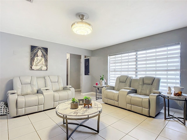 view of tiled living room