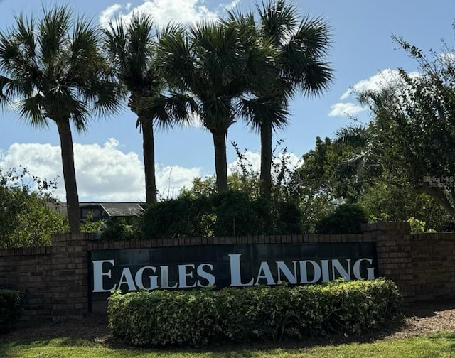 view of community sign