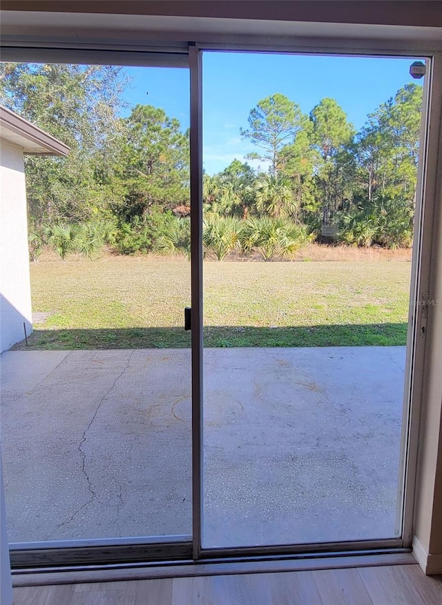 doorway to outside with hardwood / wood-style flooring and plenty of natural light