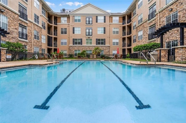 view of pool featuring a pergola