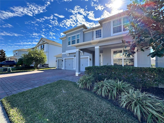 view of front of house with a garage