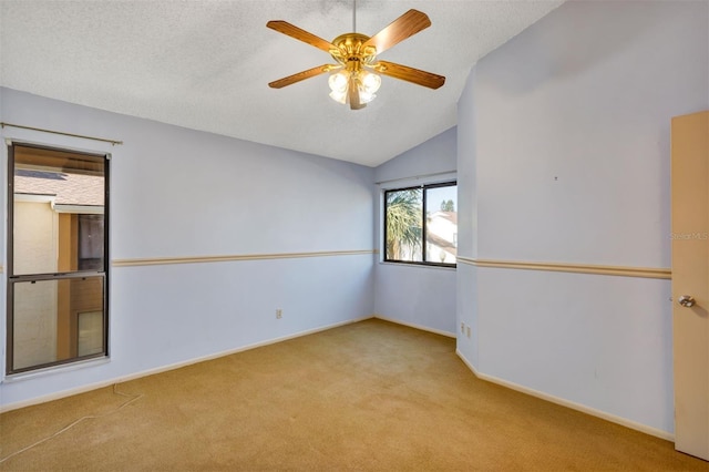 3002 Clubview Dr, Orlando, FL 32822 - carpeted spare room featuring vaulted ceiling, a ceiling fan, and baseboards