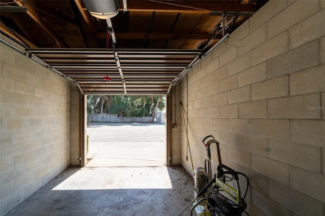 view of garage