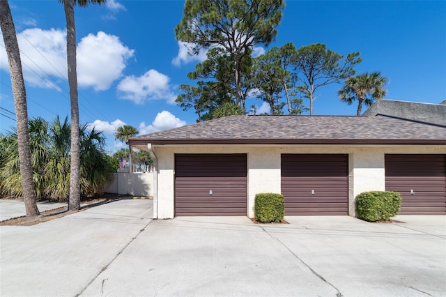 view of garage