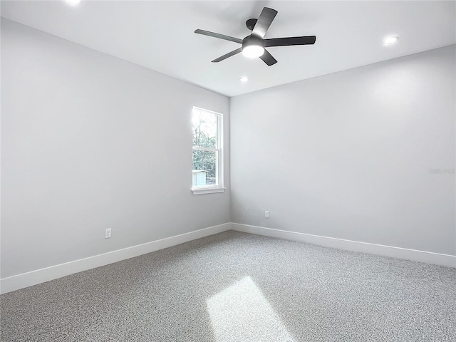 spare room featuring ceiling fan