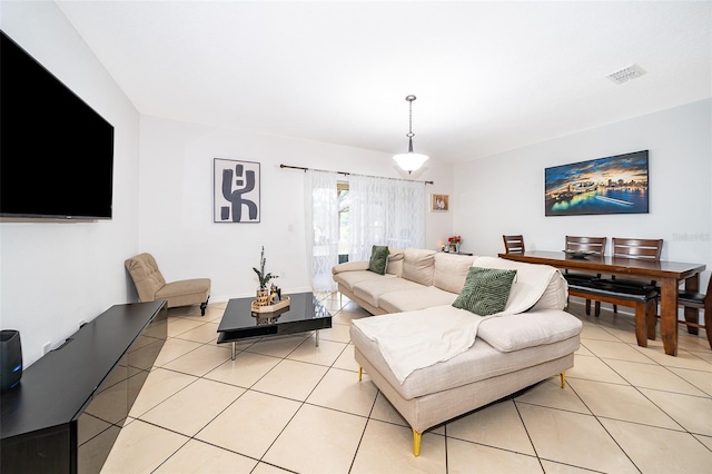 view of tiled living room