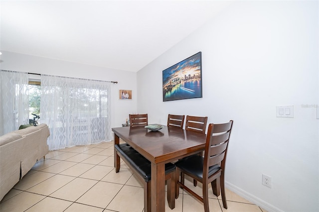 dining room with light tile patterned floors