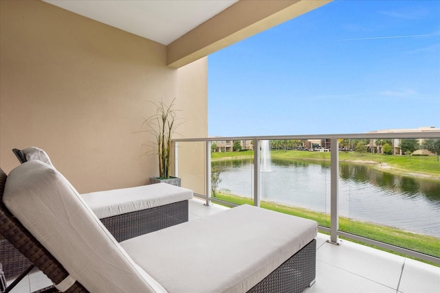 balcony with a water view