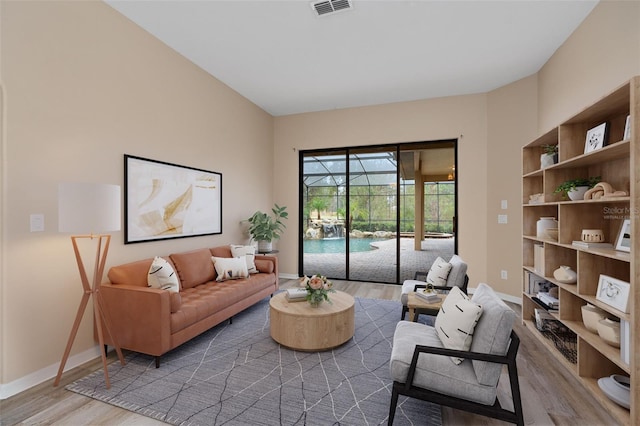 living room featuring hardwood / wood-style floors